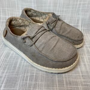 Hey Dude Gray Slip On Lightweight Comfort Shoes Youth 3-4 EU Size 35